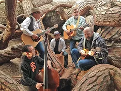 OLD PROS, NEW BAND: Wood, featuring members of Twinkie Defense from 30 years ago, releases their exquisite debut studio album on May 19, at D’Anbino’s in Paso, followed on May 20 with an outdoor concert at Sea Pines Golf Resort in Los Osos. - PHOTO COURTESY OF WOOD
