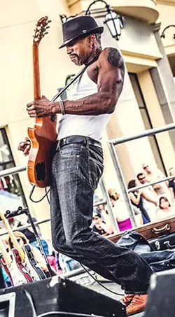 SIZZLING GUITAR SOLOS: The San Luis Obispo Blues Society presents the Dennis Jones Band on April 8 at the SLO Vets Hall. - PHOTO COURTESY OF THE DENNIS JONES BAND