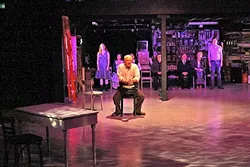 BROKEN WALL : The stage manager (Tom Ammon) serves as the audience’s guide through the lives of the inhabitants of Grover’s Corners in 'Our Town.' - PHOTO COURTESY OF DANIELLE DUTRO MCNAMARA PHOTOGRAPHY