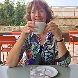 JUST WATCHING: SLO mixed-media artist Julie Frankel takes inspiration from shared “third spaces” like coffee shops. - PHOTO COURTESY OF JULIE FRANKEL