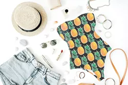 PINEAPPLE UNDER THE SEA Hight's favorite of her own designs is the Geometric Pineapple, which is the first fabric pattern she ever listed on Etsy, and is still her top seller. - PHOTO COURTESY OF HEATHER HIGHT