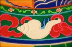 FOR A LIMITED TIME The finished mandala that the Tibetan monks of the Drepung Gomang monastery will create in SLO will be on display in its entirety for a limited time before it’s swept up during the closing ceremony. - PHOTO COURTESY OF DREPUNG GOMANG SACRED ARTS TOUR
