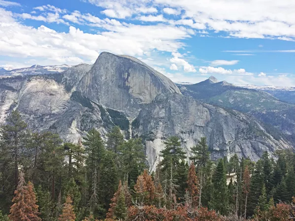 HALF VIA NORTH While we didn't get to hike the coveted Half Dome trail, we did get a great view of the iconic landmark from the North Dome trail. - PHOTO BY RYAH COOLEY