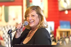 CROONING AWAY Michelle Potts takes a turn at performing a cabaret style song during a Cabaret 805 show. - PHOTO BY JAYSON MELLOM
