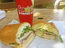 GOOD EATS "The Pipeline" is just one of many delicious sandwiches available at Kona's Deli on Foothill Boulevard. - PHOTO BY CHRIS MCGUINNESS
