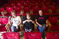 RUNNING THE SHOW Pictured, left to right: Sarah Mosby (production manager), Rebecca Buckley (Owner and artistic director), and Sandy Valois (ticketing and marketing manager) of the Pewter Plough Playhouse in Cambria. - PHOTO BY JAYSON MELLOM