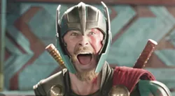 GOD OF THUNDER! After Thor (Chris Hemsworth) loses his hammer and is imprisoned on the other side of the universe, he must fight his way back to Asgard and stop its destruction, in Thor: Ragnarok. - PHOTO COURTESY OF MARVEL ENTERTAINMENT
