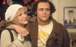 COOL COUPLE Jim Carrey plays Andy Kaufman and Courtney Love plays Lynne Margulies, Kaufman's longtime girlfriend, in Man on the Moon. - PHOTO COURTESY OF UNIVERSAL PICTURES