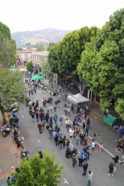 Safety first San Luis Obispo is formulating a plan to better protect its weekly farmers' market and other downtown events from possible vehicle attacks. - FILE PHOTO BY DYLAN HONEA-BAUMANN