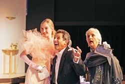 LEND ME AN ACTRESS (Left to right) Ali Rahim, Daniel Freeman, and Nancy Green act in a SLO Little Theatre production of Lend Me A Tenor in 2008&mdash;which happens to be Green's favorite play. - PHOTO COURTESY OF SLO REPERTORY THEATRE