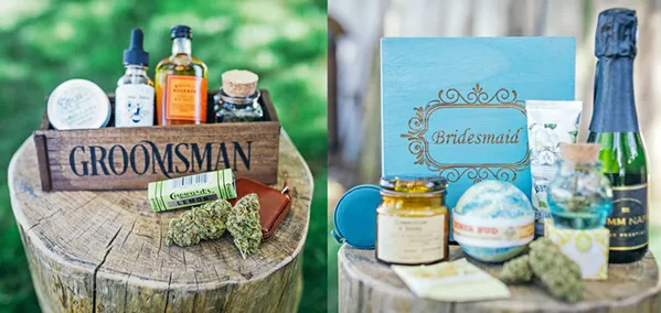 GIFTS THAT KEEP ON GIVING Send your besties home in style with bud-centric groomsmen and bridesmaids gifts. - PHOTO COURTESY OF KIEL RUCKER PHOTOGRAPHY