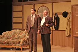 SINK TO SWIM IN CASH Famous Broadway producer Max Bialystock (Billy Breed, right) and lowly accountant Leo Bloom (Toby Tropper) hatch a plan to get rich off a play that they hope will bomb. - PHOTO COURTESY OF RYLO MEDIA DESIGN