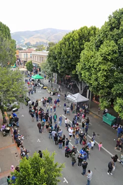 SAFETY PERIMETER The SLO City Council allocated $1.3 million on Feb. 20 for new street bollards that will bar cars from public gatherings like the weekly farmers’ market. - FILE PHOTO BY DYLAN HONEA-BAUMANN