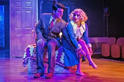 THROWN TOGETHER Fleeing from the police forces Richard (Timothy Stewart) and a dame who'd rather be anywhere else (Katie Worley-Beck) to share a bed in a room at a small inn in Scotland. - PHOTO COURTESY OF RYLO MEDIA DESIGN