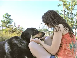 FURRY FRIEND If Davis could make a numbered list of what she loves, her dogs would be first. - PHOTO COURTESY OF AMBER DAVIS