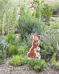 IN THE GARDEN Pollination and Pick-A-Flower Bunnies are just a few of the new cartoon signs at the SLO Botanical Garden designed by Leigh Rubin. - PHOTO COURTESY OF SLO BOTANICAL GARDEN