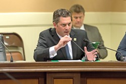 'NO' VOTE 35th District State Assemblyman Jordan Cunningham (R-Templeton) indicated that he would not vote for a proposed bill that would end California's money bail system, taking the opposing side of Ostrander, his challenger in the November election. - FILE PHOTO BY HENRY BRUINGTON