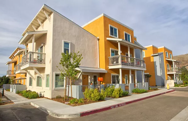 SEARCH FOR SOLUTIONS County supervisors are looking at a suite of new funding measures to support the production of affordable housing, like these units on Lavender Lane and Humbert Avenue in SLO. - FILE PHOTO BY JAYSON MELLOM