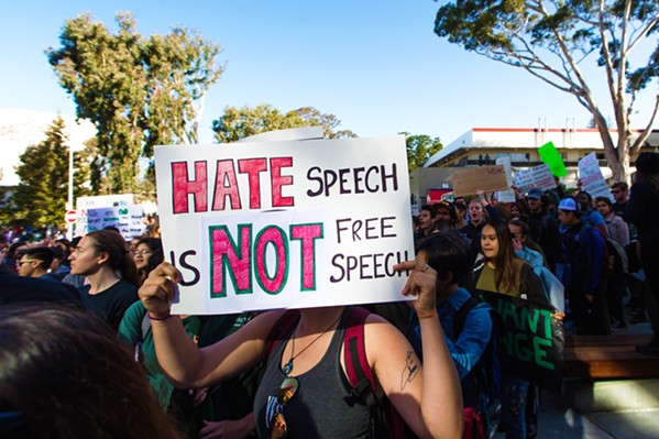 FREEDOM OF SPEECH After multiple racially charged incidents on the Cal Poly campus, a state attorney general report determined that no laws were broken. - FILE PHOTO BY JAYSON MELLOM