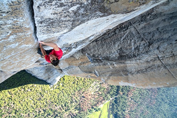 NO ROPES, NO SAFETY Free Solo documents climber Alex Honnold’s solo ascent of Yosemite’s El Capitan Wall—the first such climb and perhaps the greatest feat in climbing history. - PHOTO COURTESY OF NATIONAL GEOGRAPHIC