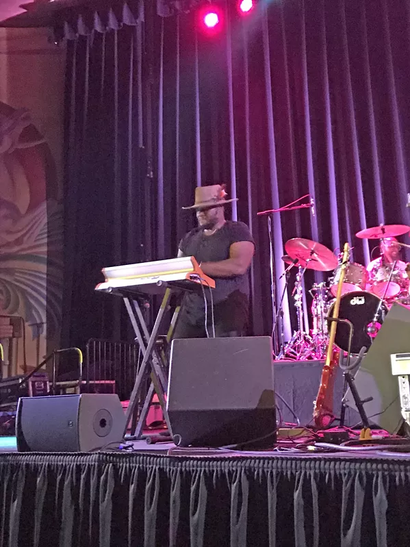 LIFE OF THE PARTY Keyboard player and composer Brandon Coleman helped get the crowd pumped opening for Kamasi Washington. He played his original jazz/soul/funk tracks with infectious zest and zeal. - PHOTO BY PETER JOHNSON