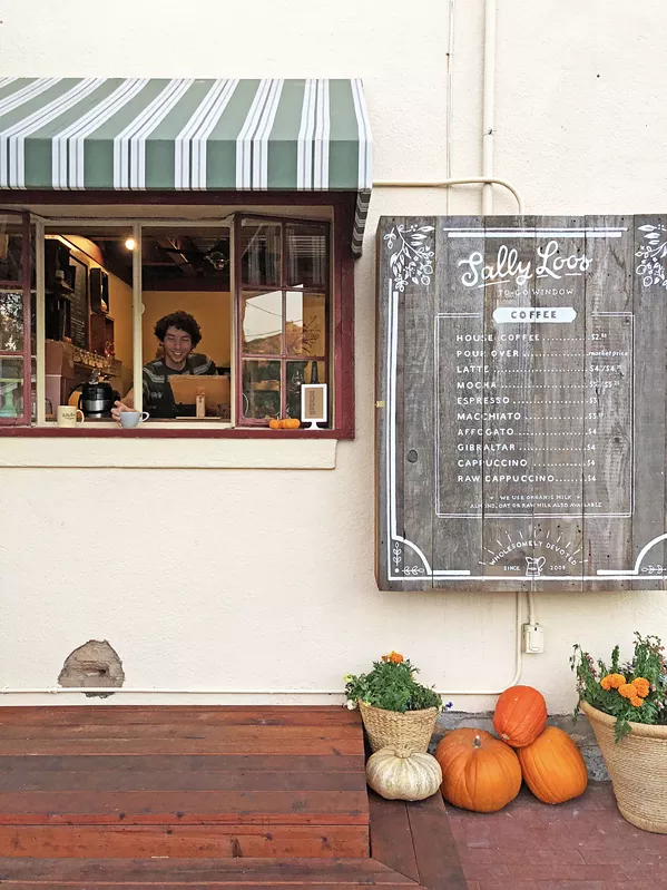 A WINDOW OPENS Sally Loo's Wholesome Cafe has opened up a grab-and-go window perfect for folks who crave caffeination on the quick. You can also find an array of house-made pastries and baked goods at this handy walk-up option. - PHOTO COURTESY OF SALLY LOO'S