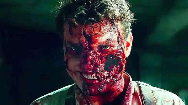 GROSS OUT! SS Hauptsturmführer Cpt. Wafner (Johan Philip "Pilou" Asbæk) injects himself with experimental Nazi serum, which transforms him into a super soldier. - PHOTOS COURTESY OF BAD ROBOT