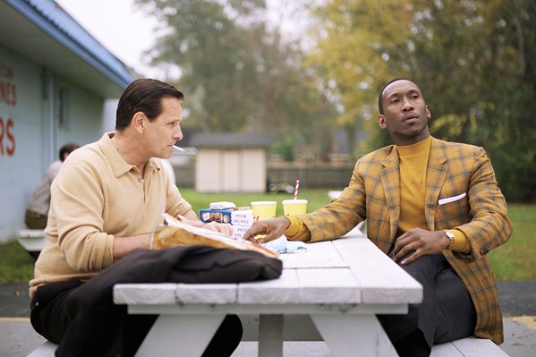 ODD COUPLE African-American classical pianist, Don Shirley (Mahershala Ali, right), hires working-class Italian-American bouncer Tony Lip (Viggo Mortensen) as his driver on a music tour of 1960s American South, in the biopic Green Book, opening Nov. 20. - PHOTO COURTESY OF DREAMWORKS