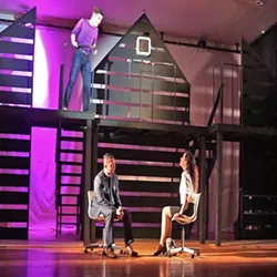 WHO'S CRAZY? Diana (Veronica Surber, right) is haunted by memories of the son she lost, Gabe (Elliot Peters, above), and tries to get better with the help of her therapist, Dr. Madden (Ritchie Berudez). - PHOTO COURTESY OF WINE COUNTRY THEATRE