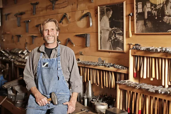 IN THE STUDIO Tucked in the hills between Cayucos and Cambria, metalsmith Randy Stromsoe's studio-workshop turns out one-of-a-kind pieces that will be featured on the PBS series Craft in America and in video format in the Clinton Presidential Library. - PHOTO COURTESY OF RANDY STROMSOE