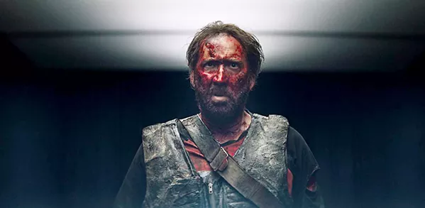 BLOOD EVERYWHERE Nicolas Cage stars in Mandy (2018), a color-filled, '80s-inspired sci-fi thriller, that's a must-see for anyone who's bored of the usual. - PHOTO COURTESY OF SPECTREVISION