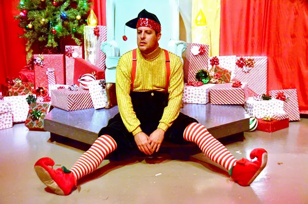 ELF DOWN SLO Repertory Theatre's Kevin Harris stars as Crumpet, a man moonlighting as an elf in Santa's village at Macy's. - PHOTOS COURTESY OF THE SLO REPERTORY THEATRE