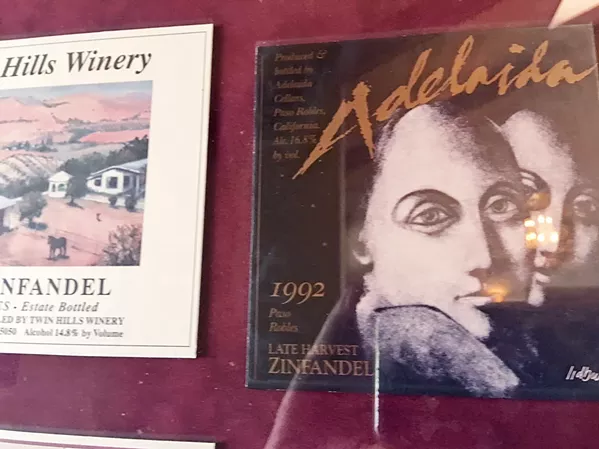 MORE THAN A LABEL A Wine History Project exhibit shows off vintage wine labels belonging to Adelaida Winery, one of Paso Robles' early wineries and pioneering dry farmed zinfandel producers. - PHOTOS COURTESY OF WINE HISTORY PROJECT