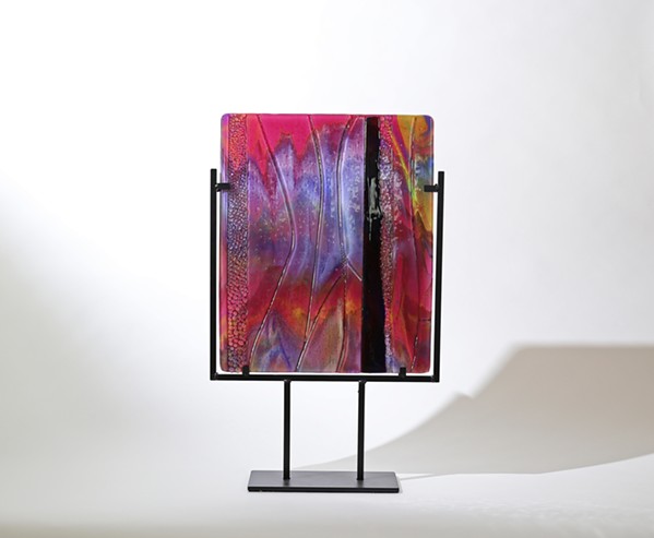 REFLECTIVE Scarlet Ways, by Stephanie Wilbanks, is a kiln-formed art glass piece. Her work focuses on color and light. - IMAGE COURTESY OF STEPHANIE AND KEN WILBANKS