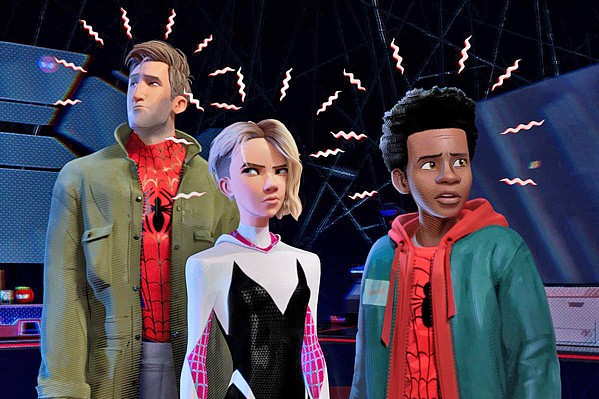 SPIDEY SENSES In this new animated adventure, Spider-Men and a Spider-Woman from different realities team-up to stop a common foe, in Spider-Man: Into the Spider-Verse. - PHOTO COURTESY OF MARVEL AND COLUMBIA PICTURES CORP.