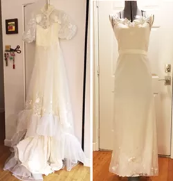 RENEWED SENTIMENT Teresa Leigh transformed a mother-of-the-bride's outdated gown into a chic masterpiece. - PHOTOS COURTESY OF T.LEIGH COUTURE