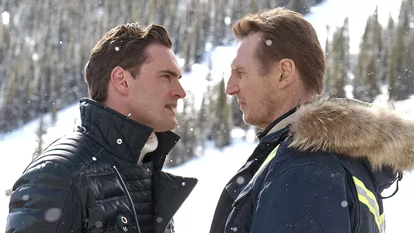 MANO A MANO Drug dealer Viking (Tom Bateman, left) meets his match when Nels Coxman (Liam Neeson, right) sets out to avenge the death of his son. - PHOTO COURTESY OF PARADOX FILMS