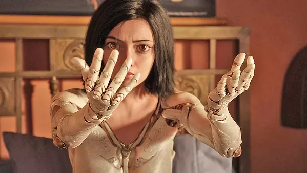 'WHAT AM I?' A human/cyborg hybrid (Rosa Salazar) tries to figure out her purpose, in Alita: Battle Angel. - PHOTO COURTESY OF TWENTIETH CENTURY FOX