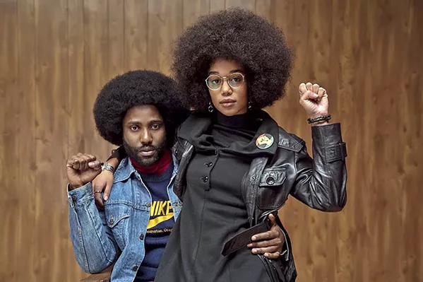 UNDERCOVER BROTHER Ron Stallworth (John David Washington, left) infiltrates the local KKK through a phone call, in BlacKkKlansman, nominated for six Oscars including Best Picture. - PHOTO COURTESY OF 40 ACRES & A MULE FILMWORKS