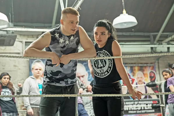 DARE TO DREAM Saraya "Paige" Bevis (Florence Pugh, right) comes from a wrestling family and earns a spot in the WWE, though her brother Zak (Jack Lowden) doesn't, in the biopic dramedy, Fighting with My Family. - PHOTO COURTESY OF METRO-GOLDWYN-MAYER