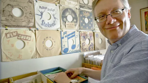 MAN ON A MISSION Comedy writer Steve Young discovers a cache of vintage records that open up a new world of comedy to him, in Bathtubs Over Broadway. - PHOTO COURTESY OF BLUMHOUSE PRODUCTIONS