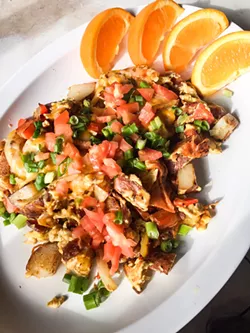 BREKKIE Scrambles are served daily at the Sidewalk Café between 8 and 10:30 a.m. - PHOTOS COURTESY OF KACEY COLLINS
