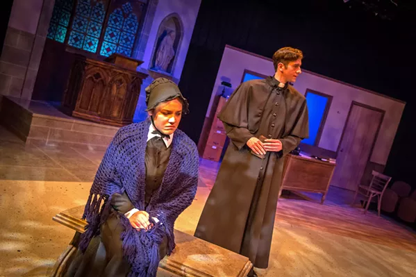 OH YE OF LITTLE FAITH Despite her boss's concerns, a nun and teacher, Sister James (Kathryn Curran), tangles with her doubts over Father Flynn's (Jeff Salsbury) alleged wrongdoing. - PHOTOS COURTESY OF RYLO MEDIA DESIGN