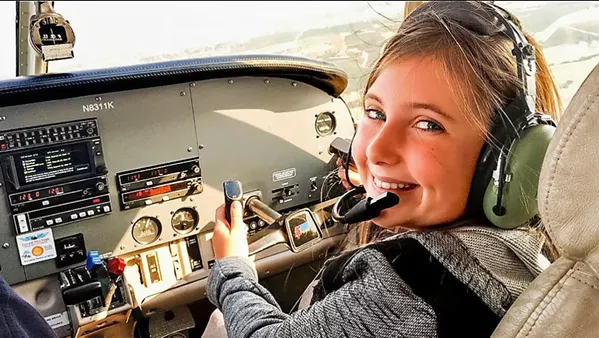 EARLY FLIGHT Cecelia Hepburn was one of the children that Bill Siegel has flown through the Young Eagles program. - PHOTO COURTESY OF ANGELIA HEPBURN