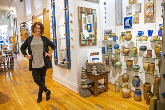 DOWNTOWN ART Hands Gallery owner Sara Vaskov has managed to steer the art gallery on Higuera Street through a recession and rising downtown rents and still snag the award for Best Art Gallery. The community thanks you! - PHOTO BY JAYSON MELLOM