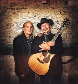 LIVE OAK IS COMING Dave Alvin and Jimmie Dale Gilmore headline the first night of the three-day Live Oak Music Festival on June 21, bringing their Western swing, blues, and early rock sounds. - PHOTO COURTESY OF DAVE ALVIN AND JIMMIE DALE GILMORE