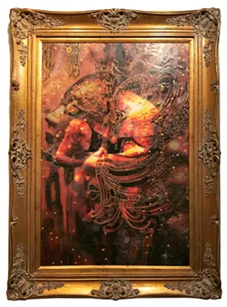 BLIND LOVE According to artist Deprise Brescia, everyone sees something different when they look at her encaustic painting, Masquerade of Love. - PHOTOS COURTESY OF DEPRISE BRESCIA