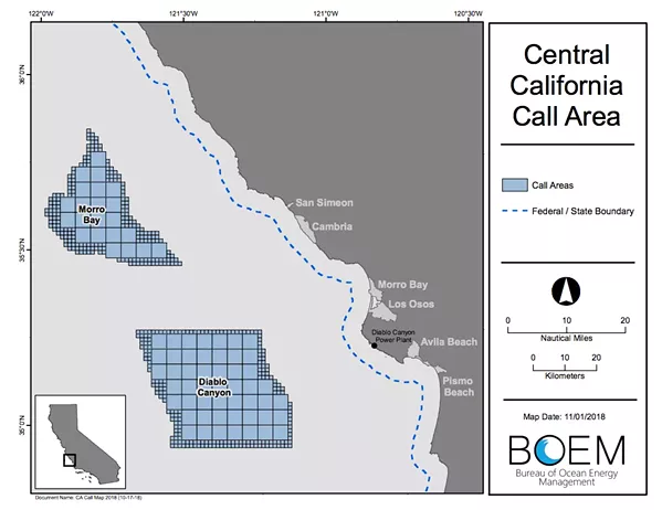 WINDED A wind farm project off Morro Bay is projected to complete its first milestone in 2020. - IMAGE COURTESY OF BOEM.GOV