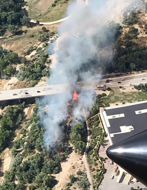 SMOKE ON THE WATER A June 10 fire in the Salinas Riverbed burned 3 acres behind Kohls in Paso Robles. - SCREENSHOT COURTESY OF THE CITY OF PASO ROBLES