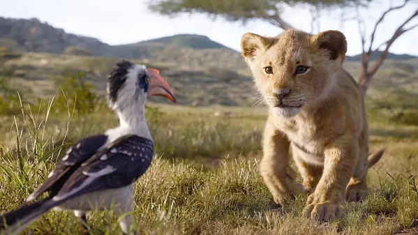 GROUND CONTROL TO MAJORDOMO Zazu (voiced by John Oliver), the king's majordomo, gives plenty of unwanted advice to Simba (voiced as a cub by JD McCrary), in Disney's The Lion King. - PHOTOS COURTESY OF DISNEY